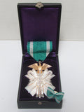ANTIQUE MEIJI ERA IMPERIAL JAPANESE GOLDEN KITE MEDAL SILVER JAPAN ORDER