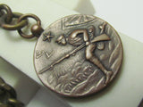 WATCH THE FILM! VERY RARE! 1932 JAPANESE ARMY MANEUVERS BADGE ON POCKET WATCH CHAIN