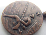 WATCH THE FILM! VERY RARE! 1932 JAPANESE ARMY MANEUVERS BADGE ON POCKET WATCH CHAIN