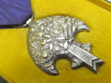 RARE ONE! JAPANESE MEDAL MANCHURIA LAST EMPEROR VISIT SILVER WW2 WWII MANCHUKUO JAPAN