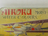 RARE WW2 JAPANESE KIDS WATERCOLORS TIN BOX AIRPLANE WWII