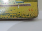 RARE WW2 JAPANESE KIDS WATERCOLORS TIN BOX AIRPLANE WWII