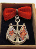 RARE WW2 JAPANESE OFFICER WIVES ASSOCIATION BADGE ARMY NAVY WOMEN RISING SUN FLAG WAR WWII