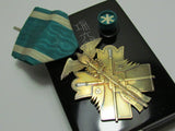 SILVER CASE INSCRIPTION! WW2 JAPANESE MEDAL GOLDEN KITE 6TH CLASS WWII JAPAN SILVER ORDER GOLD