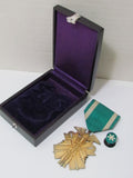 SILVER CASE INSCRIPTION! WW2 JAPANESE MEDAL GOLDEN KITE 6TH CLASS WWII JAPAN SILVER ORDER GOLD