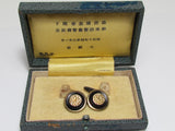 EXTREMELY RARE! 1935 WW2 JAPANESE MANCHURIAN EMPEROR VISIT CUFF LINK SET OSAKA, JAPAN