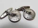 EXTREMELY RARE! 1935 WW2 JAPANESE MANCHURIAN EMPEROR VISIT CUFF LINK SET OSAKA, JAPAN