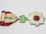 SILVER CASE INSCRIPTION! WW2 JAPANESE RISING SUN MEDAL 4TH CLASS JAPAN BADGE SILVER WWII