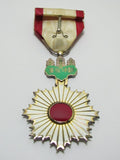 SILVER CASE INSCRIPTION! WW2 JAPANESE RISING SUN MEDAL 4TH CLASS JAPAN BADGE SILVER WWII
