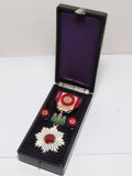 SILVER CASE INSCRIPTION! WW2 JAPANESE RISING SUN MEDAL 4TH CLASS JAPAN BADGE SILVER WWII