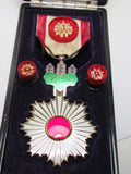 SILVER CASE INSCRIPTION! WW2 JAPANESE RISING SUN MEDAL 4TH CLASS JAPAN BADGE SILVER WWII