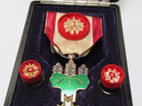 SILVER CASE INSCRIPTION! WW2 JAPANESE RISING SUN MEDAL 4TH CLASS JAPAN BADGE SILVER WWII