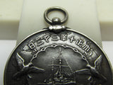 950 SILVER! RARE JAPANESE BADGE OF TABLE MEDAL CROWN PRINCE HIROHITO BADGE JAPAN BATTLESHIP WW1 WW2 WWII
