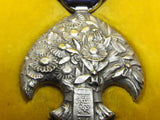 RARE ONE! JAPANESE MEDAL MANCHURIA LAST EMPEROR VISIT SILVER WW2 WWII MANCHUKUO JAPAN