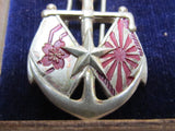 RARE WW2 JAPANESE OFFICER WIVES ASSOCIATION BADGE ARMY NAVY WOMEN RISING SUN FLAG WAR WWII