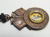 WITH BOX & LANYARD! 1905 RUSSO-JAPANESE WAR MEDAL COMPASS BADGE GOLDEN KITE MEIJI ERA ANTIQUE