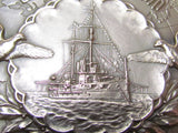 RARE ITEM!  JAPANESE TABLE MEDAL CROWN PRINCE HIROHITO VOYAGE JAPAN BATTLESHIP WW1 WW2 WWII