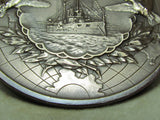 RARE ITEM!  JAPANESE TABLE MEDAL CROWN PRINCE HIROHITO VOYAGE JAPAN BATTLESHIP WW1 WW2 WWII