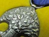 RARE ONE! JAPANESE MEDAL MANCHURIA LAST EMPEROR VISIT SILVER WW2 WWII MANCHUKUO JAPAN