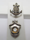 RARE SET OF WW2 AND RUSSO-JAPAN WAR BADGES COMPASS VICTORY BADGE AND NAVAL TECH SCHOOL