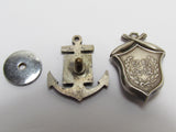 RARE SET OF WW2 AND RUSSO-JAPAN WAR BADGES COMPASS VICTORY BADGE AND NAVAL TECH SCHOOL
