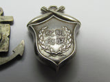 RARE SET OF WW2 AND RUSSO-JAPAN WAR BADGES COMPASS VICTORY BADGE AND NAVAL TECH SCHOOL