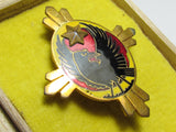 GOLD ONE! WW2 JAPANESE IMPERIAL SOLDIER RELIEF BADGE PIN ARMY NAVY FLAG MEDAL CROW WWII