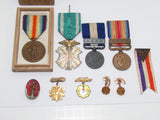 ALL WW2 AND EARLIER MEDAL & BADGE LOT WWII BEAUTIFUL RED CROSS CUFF LINKS