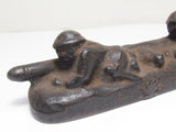 RARE! WW2 JAPANESE ARMY PAPERWEIGHT BUNCHIN WWII JAPAN WAR MEDAL IRON ART GUN KNIFE