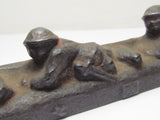 RARE! WW2 JAPANESE ARMY PAPERWEIGHT BUNCHIN WWII JAPAN WAR MEDAL IRON ART GUN KNIFE