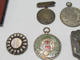 ALL WW2 AND EARLIER MEDAL BADGE SHOULDER BOARDS, SAKE CUPS LOT WWII