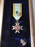 5TH CLASS! MINIATURE MEDAL JAPANESE 5TH CLASS SACRED TREASURE SILVER MINT MADE