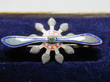 SILVER WW2 JAPANESE AIR ASSOCIATION BADGE JAPAN WINGS ARMY NAVY WAR PILOT PIN RARE