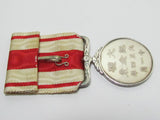 ORIGINAL OUTER BOX! ANTIQUE JAPANESE TAISHO ENTHRONEMENT MEDAL BADGE SILVER ARMY NAVY JAPAN WWI WW2