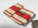 ORIGINAL OUTER BOX! ANTIQUE JAPANESE TAISHO ENTHRONEMENT MEDAL BADGE SILVER ARMY NAVY JAPAN WWI WW2