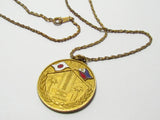 SOCIETY FOR JAPANESE WAR DEAD IN THE PHILIPPINES BADGE MEDAL NECKLACE