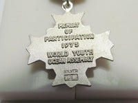 PURE SILVER 1975 JAPANESE WORLD YOUTH OCEAN ASSEMBLY MEDAL Rising Sun UN