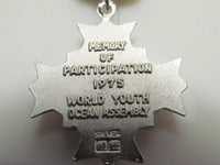PURE SILVER 1975 JAPANESE WORLD YOUTH OCEAN ASSEMBLY MEDAL Rising Sun UN