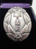 1960'S JAPANESE BADGE .999 SILVER FIRE DEPARTMENT MERIT FD FIREMAN OSAKA, JAPAN MEDAL