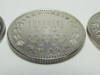 NICE LOT OF SILVER! 1964 TOKYO JAPAN OLYMPIC COINS STERLING SILVER 65 GRAMS TOTAL WEIGHT