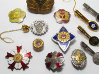 VERY NICE LOT! JAPANESE FIRE BADGE LOT SET FD FIREMAN JAPAN MEDAL CHIEF ARMY 14