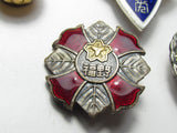 VERY NICE LOT! JAPANESE FIRE BADGE LOT SET FD FIREMAN JAPAN MEDAL CHIEF ARMY 14