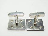 VINTAGE 925 SILVER TECH CUFF LINK & TIE CLIP SET ~ VERY COOL CIRCUIT BOARD CONNECTION DESIGN