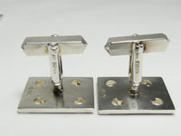 VINTAGE 925 SILVER TECH CUFF LINK & TIE CLIP SET ~ VERY COOL CIRCUIT BOARD CONNECTION DESIGN