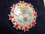 JAPANESE BADGE .999 SILVER FIRE DEPARTMENT MERIT FD FIREMAN Yokohama JAPAN MEDAL CHIEF