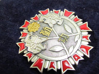 JAPANESE BADGE .999 SILVER FIRE DEPARTMENT MERIT FD FIREMAN Yokohama JAPAN MEDAL CHIEF