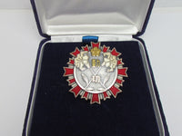 JAPANESE BADGE .999 SILVER FIRE DEPARTMENT MERIT FD FIREMAN Yokohama JAPAN MEDAL